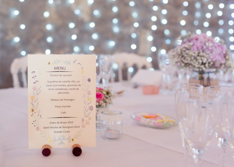 table mariage menu