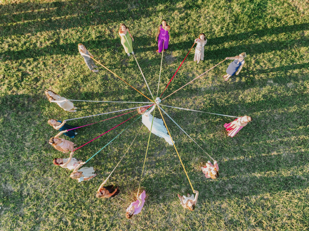 jeu du bouquet vue du drone